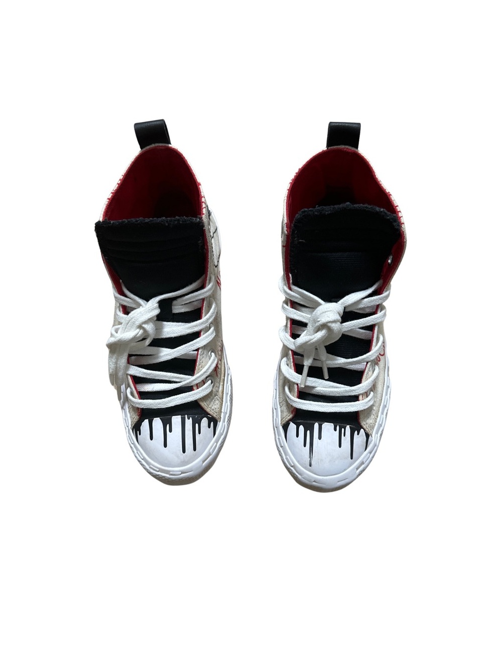 Converse Chuck  Taylor “Not A Chuck Kids High-Top Sneakers in White, Black & Red